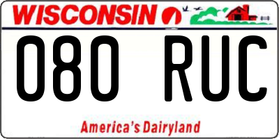 WI license plate 080RUC