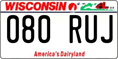 WI license plate 080RUJ