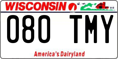 WI license plate 080TMY