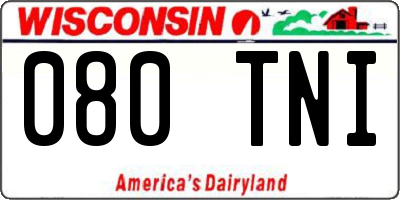 WI license plate 080TNI