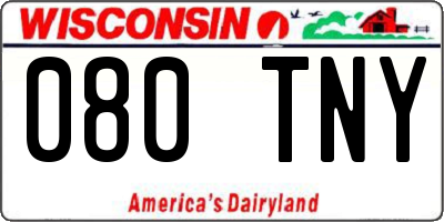 WI license plate 080TNY