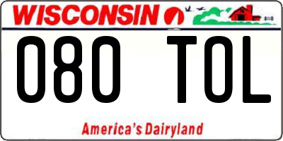 WI license plate 080TOL