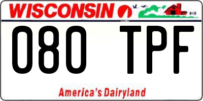 WI license plate 080TPF