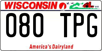 WI license plate 080TPG