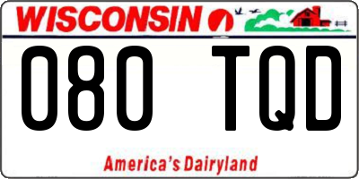 WI license plate 080TQD