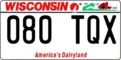 WI license plate 080TQX