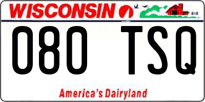 WI license plate 080TSQ