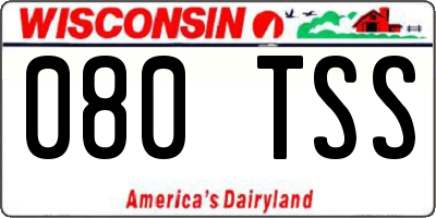 WI license plate 080TSS