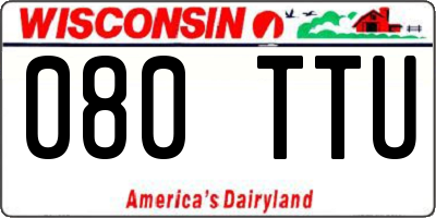 WI license plate 080TTU