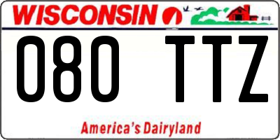 WI license plate 080TTZ