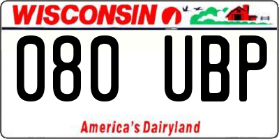 WI license plate 080UBP