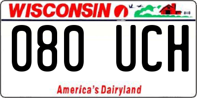 WI license plate 080UCH