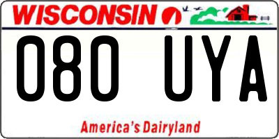 WI license plate 080UYA