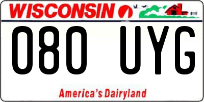 WI license plate 080UYG
