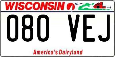 WI license plate 080VEJ