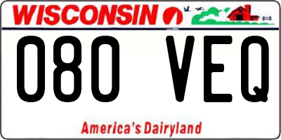 WI license plate 080VEQ