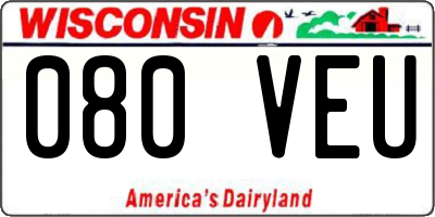 WI license plate 080VEU