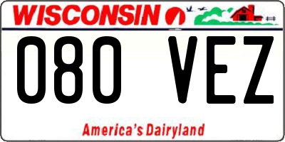 WI license plate 080VEZ