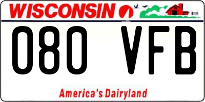 WI license plate 080VFB