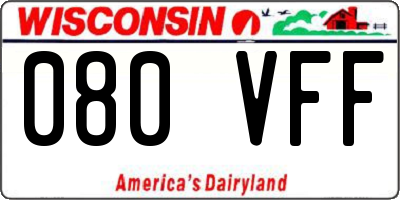WI license plate 080VFF