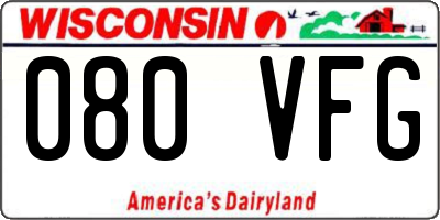 WI license plate 080VFG