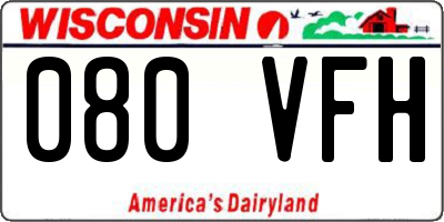 WI license plate 080VFH