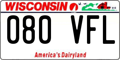 WI license plate 080VFL