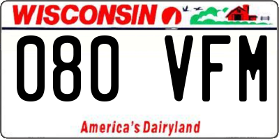 WI license plate 080VFM