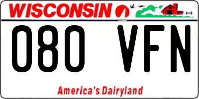 WI license plate 080VFN
