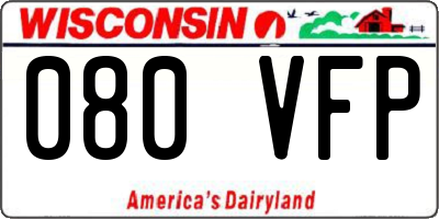 WI license plate 080VFP