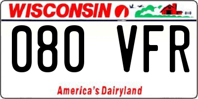 WI license plate 080VFR
