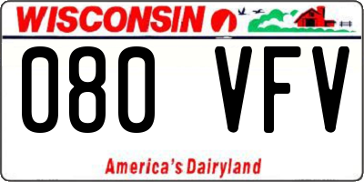 WI license plate 080VFV