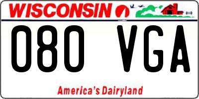 WI license plate 080VGA