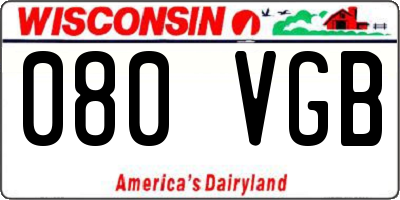 WI license plate 080VGB