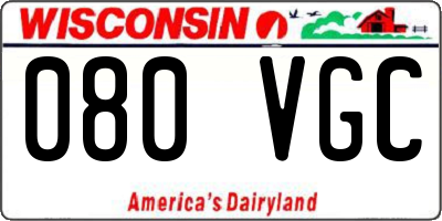 WI license plate 080VGC