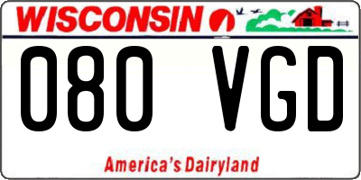 WI license plate 080VGD