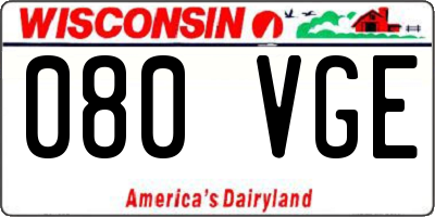 WI license plate 080VGE