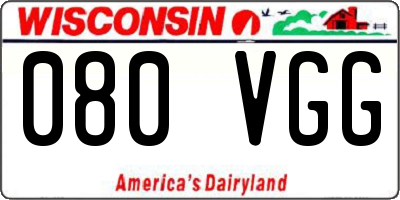 WI license plate 080VGG