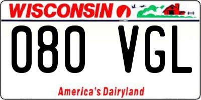 WI license plate 080VGL