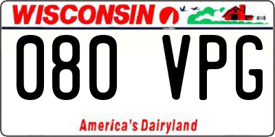 WI license plate 080VPG