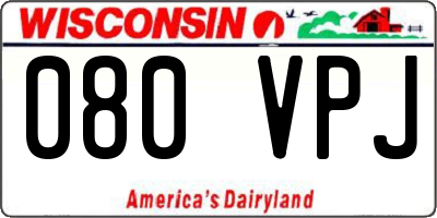 WI license plate 080VPJ