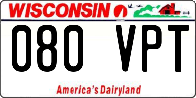WI license plate 080VPT