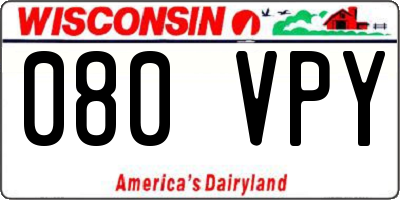 WI license plate 080VPY