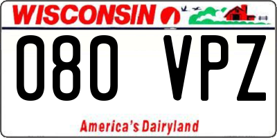 WI license plate 080VPZ