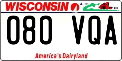 WI license plate 080VQA