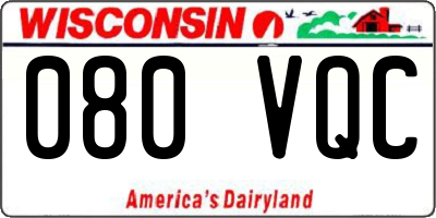WI license plate 080VQC