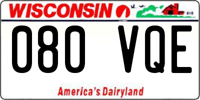 WI license plate 080VQE