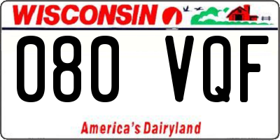 WI license plate 080VQF