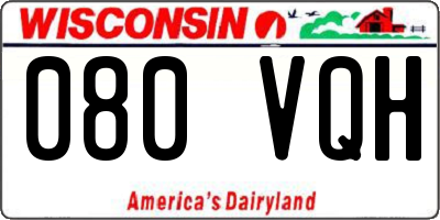 WI license plate 080VQH
