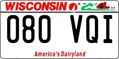 WI license plate 080VQI